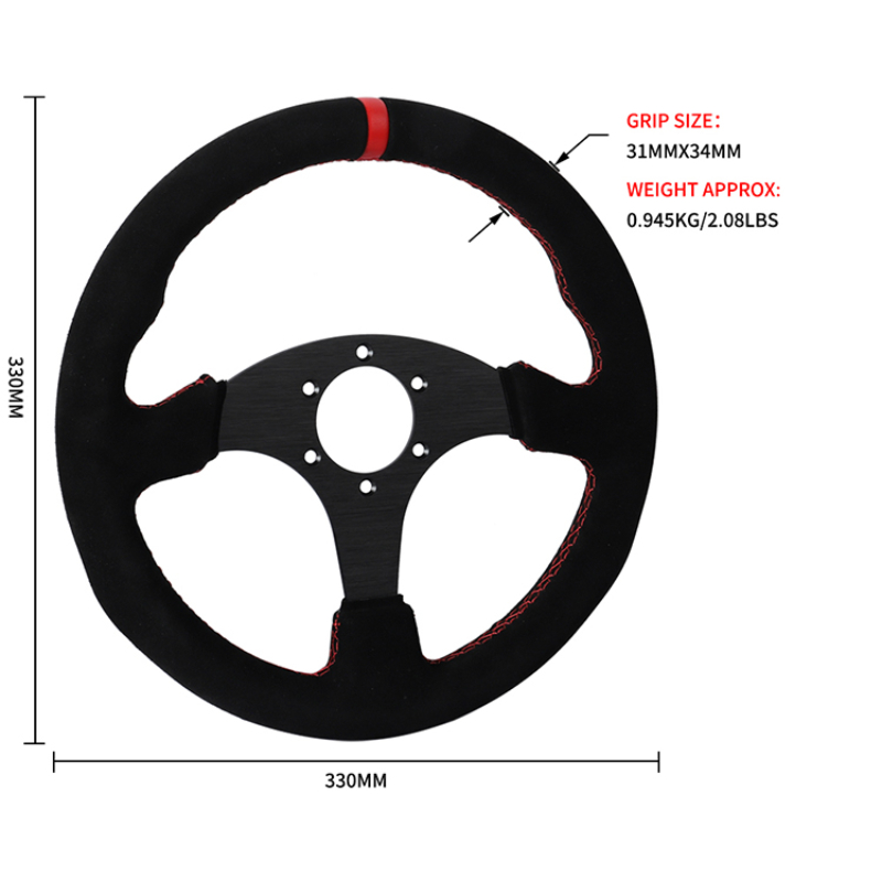 Car Accessories For Steering Wheel - Volante Deportivo de Gamuza con Soporte
